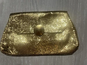 WHITING And DAVIS Clutch Mesh Gold Purse ART DECO Bag - Picture 1 of 10
