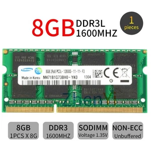 Samsung 8GB PC3L-12800S DDR3L 1600MHz204Pin 1.35V Laptop SODIMM Memory SDRAM BT - Picture 1 of 7