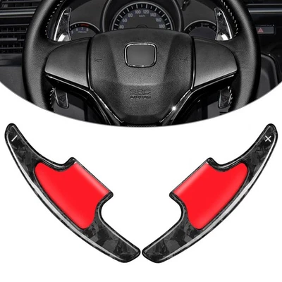 Forged Carbon Fiber Steering Wheel Paddle Shifter Extension Fit Honda HR-V 16-20 - Image 1 of 4