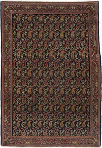 Malayer Teppich Orient Perser Rug Dunkelblau Grün Korkwolle Boteh Design Antik - Bild 1 von 1