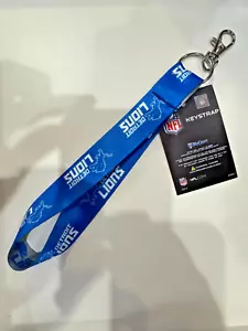 NFL DETROIT LIONS WRISTLET LANYARD KEYCHAIN 1" WIDTH 8" LENGTH W/ CLASP - Picture 1 of 5