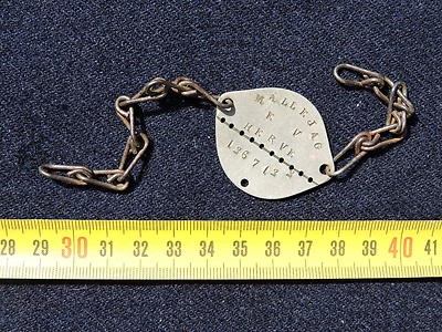 PLAQUE IDENTITE MARINE datée 1922 - Photo 1/4