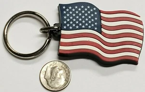 One American USA Flexible PVC Flag Key Chain - Picture 1 of 4