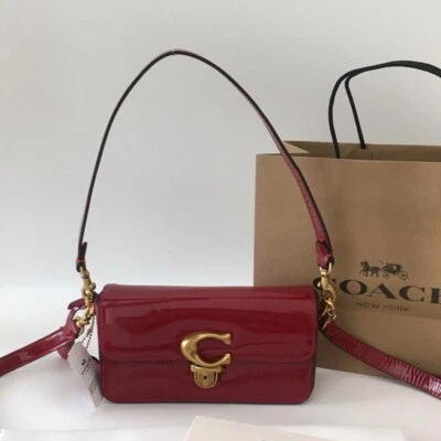 COACH Baguette Shoulder Crossbody Bag Patent Leather Red CE761 Outlet - Image 1 of 4