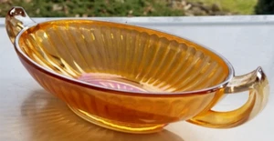 Imperial Glas irisierende Ringelblume Karneval Säule Flöte Olive Pickle Schale - Bild 1 von 14
