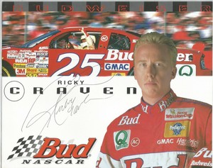 Ricky Craven 8x10 autographed picture card