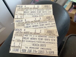 Beach Boys 3 Boletos para concierto del 29 y 30 de junio de 1987 en Great Woods - Imagen 1 de 1