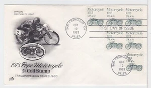 TurtlesTradingPost- Motorcycle- Transportation Series 1983 #1899- FDC Artcraft - Picture 1 of 1