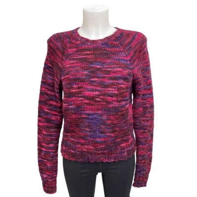 Suéter Ralph Lauren Vintage Años 90 Berry Marled Grueso Tejido 100% Lana Talla L Foto 1 de 4