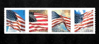 US FLAGS 2024 APU 4 FLAG DESIGNS FOREVER STAMPS 5871-5874 5874a MXF DIE-CUT 9.25 - Image 1 of 3