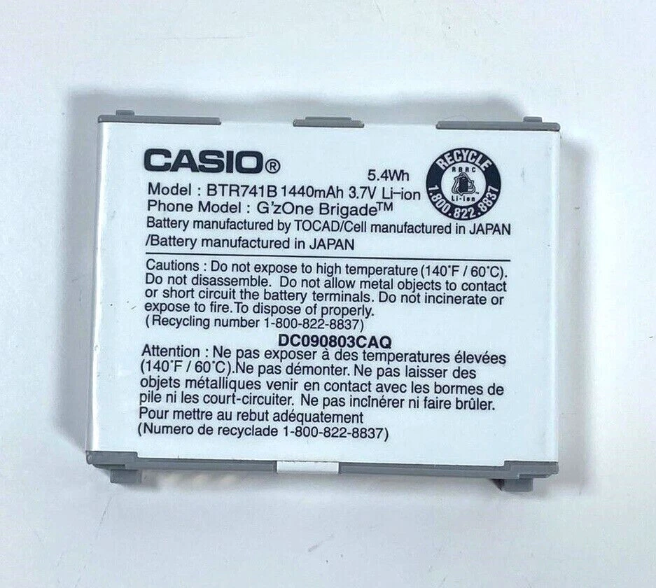 Batería de repuesto Casio BTR741B 1440mAh 3.7V Foto 1 de 1