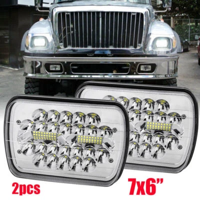 2pcs Fit International 5600i 7300 9200i 9400i 5x7''7x6 LED Headlights Hi/Lo Beam - Image 1 of 4