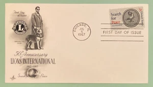 Sc 1326 5c 1967 Lions International 50th Anniversary FDC Art Craft Cachet - Picture 1 of 2