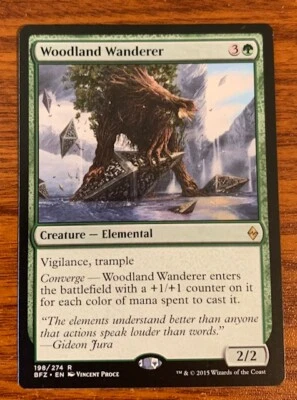 2015 Magic the Gathering Battle for Zendikar Woodland Wanderer #198/274 Used - Image 1 of 2