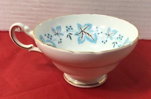 Vtg Regency Bone China Pale Blue Maple Leave Coffee / Tea Cup Only - Picture 1 of 6