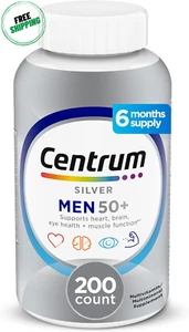 Centrum Silver Men'S 50+ Multivitamin,Vitamin D3, B-Vitamins, Zinc - 200 Tablets - Picture 1 of 12