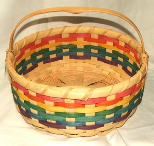 Unique, Handmade, Traditional, Colorful Easter Basket  11" Across x 4 1/2" Deep  - Picture 1 of 8