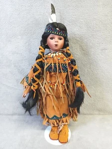 Vintage Cindy Shafer Native American Indian Porcelain Doll with Papoose Baby - Picture 1 of 17