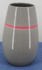 Italian Ceramic 10" Vase Gray w/Pink Ring - Picture 1 of 6