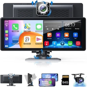 10.26" Car Stereo Apple CarPlay Android Auto 4K Dash Cam GPS Navigation - Picture 1 of 9