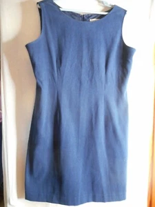 Vintage little blue dress Casual Corner Annex Blue knit dress Size 16 sleeveless - Picture 1 of 6