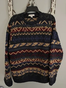 Turnbury Wool Silk Cotton Blend Ski Sweater Size 44 EUC - Picture 1 of 5