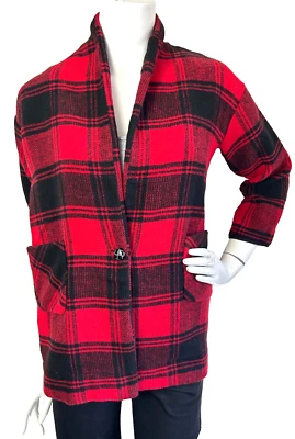 Hayden Girls Los Angeles Buffalo Plaid Jacket Pocket Button Red Size 13/14 EUC - Image 1 of 4