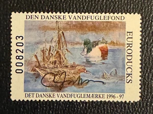 1996 Denmark Duck stamp Wildlife Habitat Conservation - Artist Signed - Picture 1 of 2