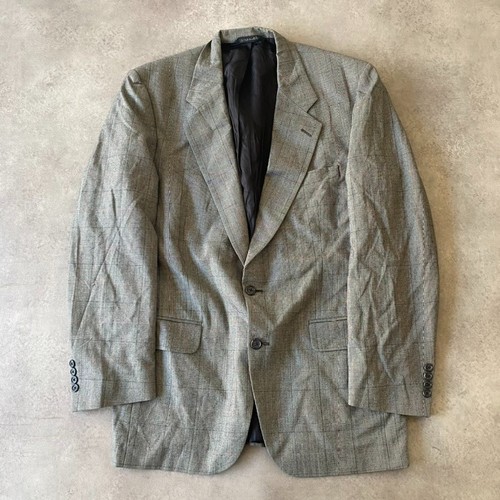 Burberrys Blazer Uomo 48 Cappotto Vintage a Quadri Monopetto Designer Grigio