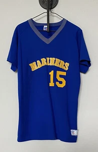 Seattle Mariners #15 Seager vtg 80s v-neck training shirt by Russell Sz Large🔱 - Bild 1 von 3