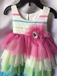 Isobella and Chloe Girls Pastel Ruffled Tiered Dress Size 6-New - Picture 1 of 7