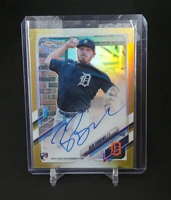2021 TOPPS CHROME  #RA-BB BEAU BURROWS RC AUTO GOLD REFRACTOR /50  - Image 1 of 3