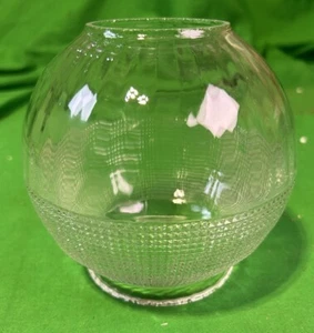 ANTIQUE CLEAR & EMBOSSED GLASS GAS ELECTRIC LIGHT FIXTURE LAMP GLOBE SHADE - Picture 1 of 10