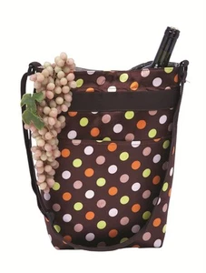 Bolso de Almuerzo Polar Enfriador Aislado Vino Marrón con Lunares Picnic Trabajo Escolar - Imagen 1 de 1