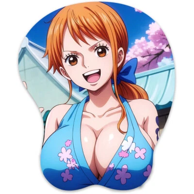 3D Mousepad Oppai Mouse pad with Wrist Rest Pain Relief Anime Mouse Mat Nami - Image 1 of 4