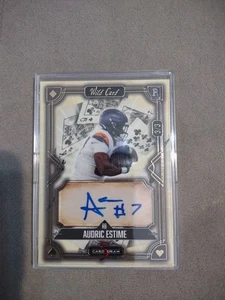 2024 WILD CARD 5 CARD DRAW ROOKIE AUTOMÁTICO 3/3 AUDRIC ESTIME GOLD NOTRE DAME BRONCOS - Imagen 1 de 24