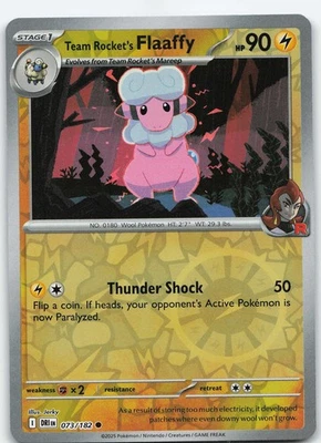 Team Rocket's Flaaffy 073/182 Common Reverse Holo SV10: Destined Rivals NM Pokém - Image 1 of 2