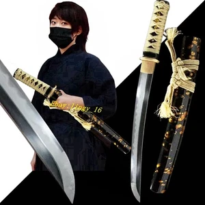 Japanisches Kurzschwert Wakizashi Katana T10 Stahl Ton gehärtet rasiermesserscharf Tanto - Bild 1 von 9