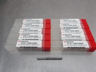 10 新! Kyocera 1/8 英寸硬质合金计数器 DownDraft Endmill 2121-1250.500F — 第 1/3 张图片