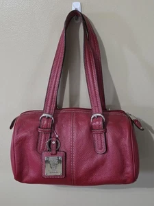 Tignanello Leather Handbag Red Small Adjustable Strap Classy New Without Tags - Picture 1 of 18