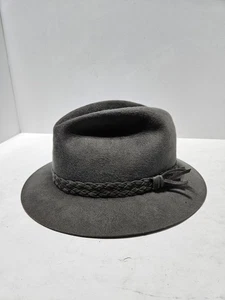 Vintage Biltmore Eleganza Hut 7 5/8 grau Made in Canada Fedora Leder - Bild 1 von 11