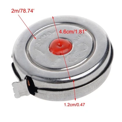 2m Mini Office Stainless Steel Woodworking Retractable Tape Measure Metric - Image 1 of 4