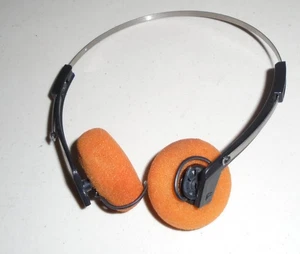 Orange Retro Over-Ear Kopfhörer Vintage Headphones für Walkman - Bild 1 von 2