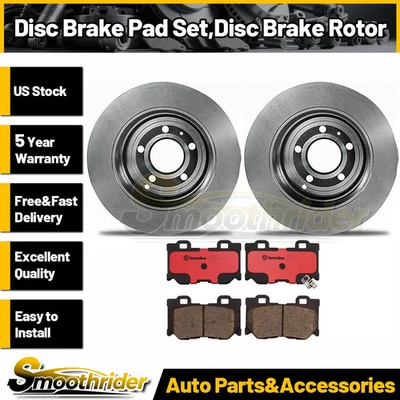 Juego de 6 pastillas y rotor de freno de disco trasero Brembo para Infiniti G37 2011-2013 Foto 1 de 3