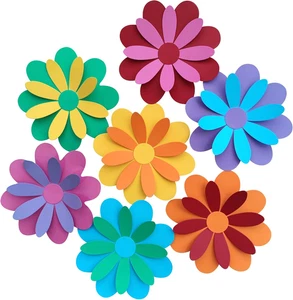 Flor de papel gigante 3D arco iris de 10 pulgadas con pegatinas para pegatinas de pared de flores Roo - Imagen 1 de 6