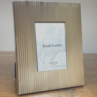 Винтажная посеребренная рамка для картин Ralph Lauren Greenwich 3 1/2 дюйма x 5 дюймов RL112 в коробке - Изображение 1 из 4