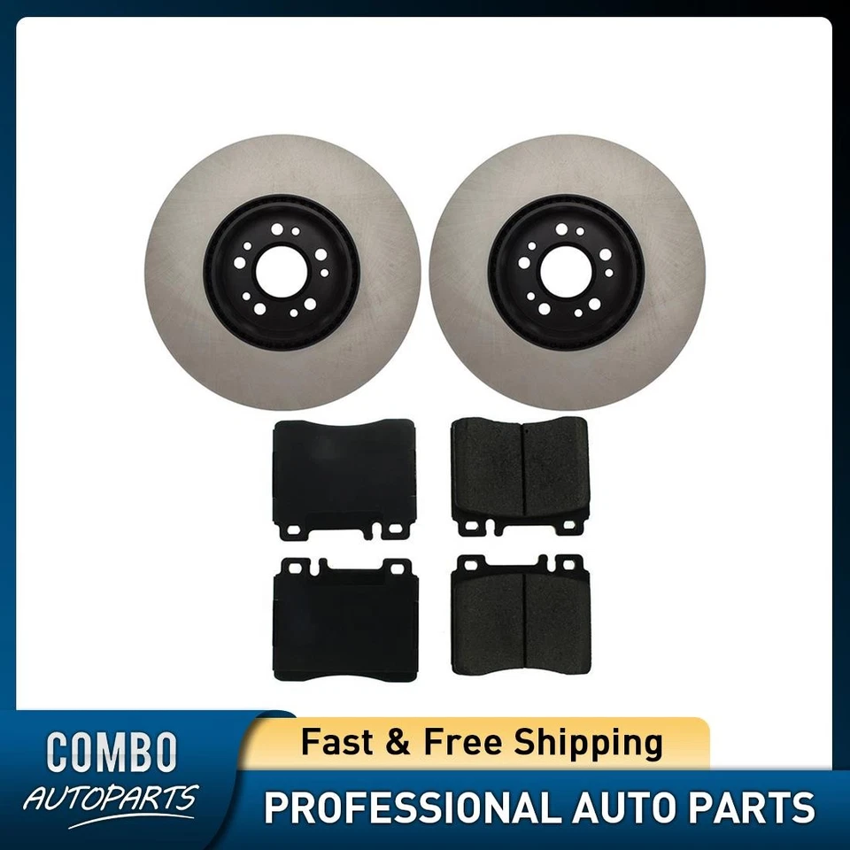 Комплект передних дисковых тормозных колодок дисковый тормоз ротор подходит для Mercedes-Benz 400SE 1992-1992 годов выпуска - Изображение 1 из 4