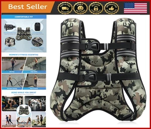 Weighted Vest 6-30lb with Reflective Stripes for Workout, Training, Running - Picture 1 of 8