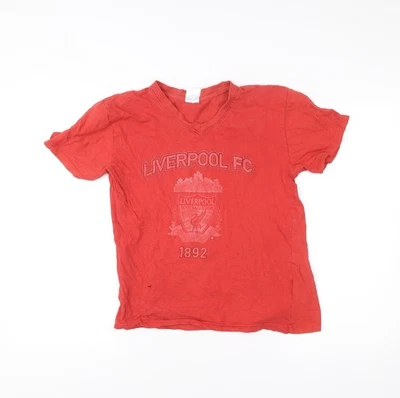 Liverpool FC Boys Red T-Shirt 12-13 Years V-Neck Short Sleeve Cotton - Image 1 of 4