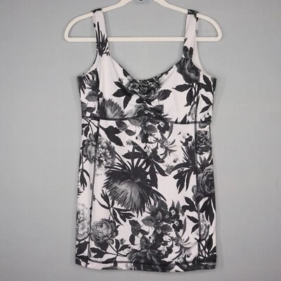 Camiseta sin mangas deportiva Lululemon Aria para mujer talla 10 blanca negra flor enérgica floral Foto 1 de 4